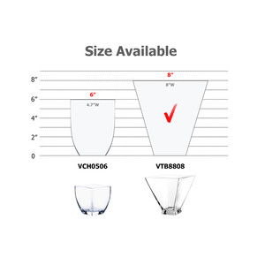 VTB8808 - Inverted Pyramid Taper Down Block <b>Vase</b> - 8" - Product Image 2