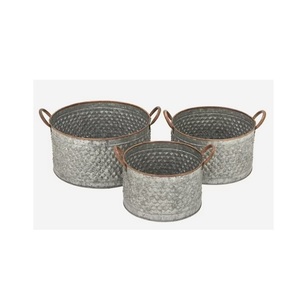 Maceta y maceta de Color galvanizado Natural de forma ovalada para decoración interior y exterior del hogar, maceta decorativa de Metal de precio más bajo - Product Image 2