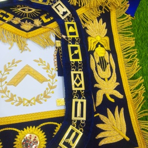 DELANTAL MASONIC WORIPFUL MASTER AZUL CON COLLAR DE CADENA & - Product Image 5