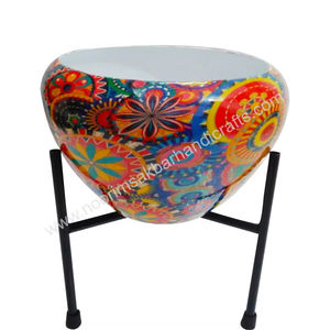 Best Quality Eco-Friendly Indoor Metal Planter Mosaic Enamel Print Black Powder Coated <b>Stand</b> for Home Garden Artificial Flower - Product Image 6