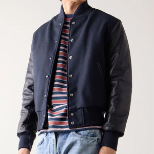 Chaquetas Varsity con Mangas de Cuero y Parches Bordados en Chenilla para Hombre, Chaqueta Bomber Universitaria de Béisbol - Product Image 5