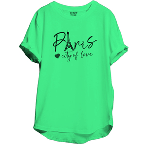 Camiseta de algodón Pima supersuave para mujer, Camiseta con estampado multicolor de gran tamaño de color personalizado con logotipo gráfico DTG en el pecho, Camiseta con estampado para mujer - Product Image 2