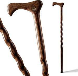 Bâton de marche en bois fabriqué à la main pour hommes et femmes cadeau de sculpture personnalisé ou aide à la mobilité - Product Image 2