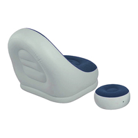 Ensemble de meubles de salon gonflables en PVC floqué, chaise longue, pouf, ottoman, canapé sectionnel pour extérieur et camping, modèle élégant