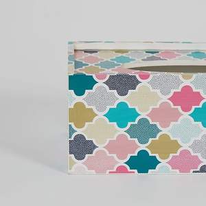 Caja de pañuelos personalizada moderna multicolor con hermoso centro de manualidades de diseño impreso-Almacenamiento funcional de decoración comercial para el hogar único - Product Image 4