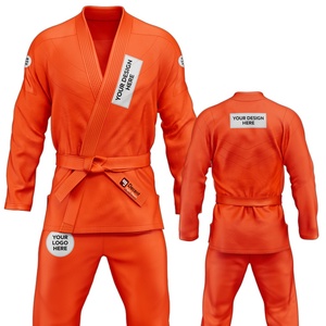 Kimono de BJJ Naranja para Hombre, Corte Regular, 100% Algodón, Transpirable, Ropa de Artes Marciales para Adultos, Logotipo con Impresión por Transferencia de Calor Personalizable - Product Image 4