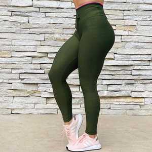 Venta al por mayor Leggings de compresión Mujeres Levantamiento de glúteos Pantalones de yoga desnudos de cintura alta Leggings deportivos elásticos - Product Image 5