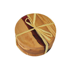 Classic Round <b>Wood</b> <b>Coaster</b> With Magenta Resin Usage Hotel Room Restaurant Office Modern <b>Coasters</b> Hot Selling Make in India 2023 - Product Image 1