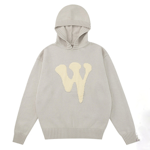 Pull de rue ample pour hommes OEM Pull à capuche tricoté Logo personnalisé brodé en tissu polaire Nouveau design Col à capuche - Product Image 6