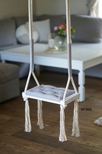 Fauteuil suspendu en macramé bohème 100% fait main, grand hamac suspendu pour intérieur et extérieur, design de balançoire tissé à la main, cordon en coton naturel - Product Image 6