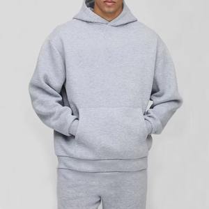 Ensemble de survêtement unisexe streetwear d'hiver avec logo personnalisé, sweat-shirt à capuche, ensemble vierge, poids lourd, polaire épais, coton, surdimensionné, uni, vente en gros - Product Image 5