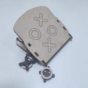 Laser Cut Tic Tac Toe Wooden Board <b>Game</b> Classic Two <b>Player</b> Strategy <b>Game</b> For Educational Family Fun And Indoor Entertainment - Product Image 4