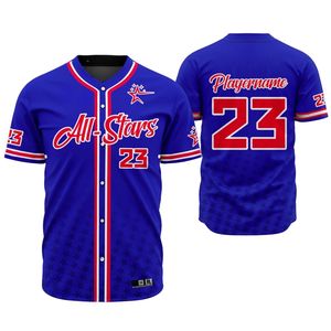 Maillot de baseball respirant personnalisé avec impression par sublimation, logo brodé, évacuation de l'humidité, séchage rapide, 100% - Product Image 1