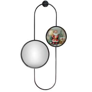 Miroir de courtoisie mural en fer rond moderne Décoration de Noël pour mariage avec Twin Design Nouveau miroir rond - Product Image 2