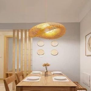 Lampe suspendue en bambou naturel Luminaire artisanal pour décoration écologique de la maison - Product Image 3