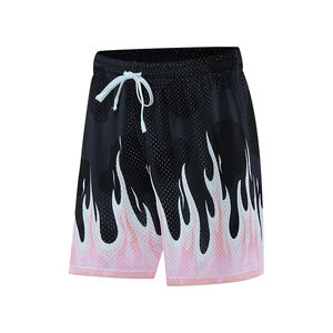 กางเกงกีฬาขาสั้นผู้ชายคุณภาพสูง ออกแบบโลโก้ได้ตามต้องการ ผลิตจากโพลีเอสเตอร์ 100% แห้งเร็ว ระบายอากาศได้ดี มีตาข่าย ยืดหยุ่น พร้อมเชือกผูกและกระเป๋า - Product Image 4