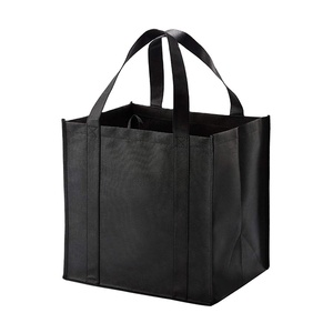 Custom PU Zipper Foldable <b>Large</b> Capacity Grocery <b>Black</b> Shopping <b>Bag</b> - Product Image 3