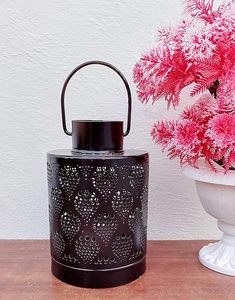 Bougie ronde en fer noir antique, élégante lanterne en métal pour la décoration intérieure, le mariage et Noël-Pack 2 - Product Image 3