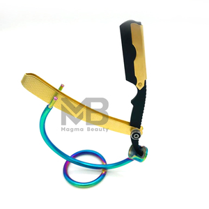 Venta al por mayor de acero inoxidable logotipo personalizado peluquero profesional maquinilla de afeitar recta Manual afeitado sostenible afilado cuchillas de un solo filo - Product Image 1
