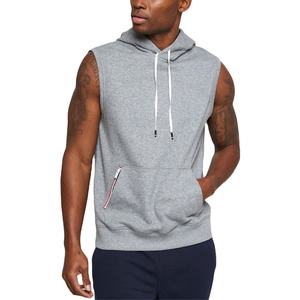 2024 logotipo personalizado entrenamiento con capucha gimnasio camiseta hombres XS tamaño sin mangas músculo Sudadera con capucha patrón impreso sólido suministro de tela al por mayor - Product Image 1
