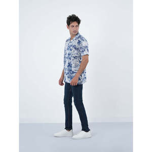 NOBUYE Loose Fit Printed Casual <b>Shirt</b> for Men 100% Cotton Breathable Poplin Oxford Woven <b>Patchwork</b> Pattern 3XL 2XL XL for Autumn - Product Image 3