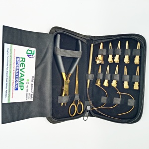Custom Logo Hand Tied Gold Plated Micro-Link Waterproof Hair Extension Tool <b>Kit</b> Set Sustainable Stainless Steel Eco-Friendly - Product Image 2