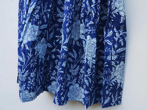 Pure Indian Cotton Washable Midi <b>Dress</b> for Women Knee-Length Full Sleeves Floral Printed Design Eco-Friendly Handmade Outdoor - Product Image 6