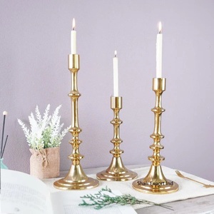 Accent Luxury Metal <b>Taper</b> <b>Candle</b> Holder in Gold Finished for Home Living Room Tabletop Decorative <b>Candle</b> <b>Taper</b> - Product Image 5