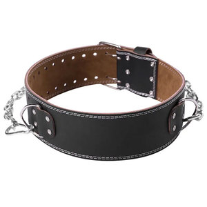 Ceinture antidérapante en cuir de vachette avec logo personnalisé 2025 pour l'haltérophilie Heavy Duty Pull Up avec chaîne en acier unisexe - Product Image 3