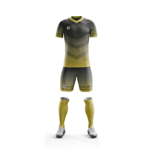 Ensemble de maillot de football personnalisé sublimé pour hommes, col en V, manches courtes, dégradé de couleurs, short, chaussettes, coupe athlétique toutes saisons - Product Image 5