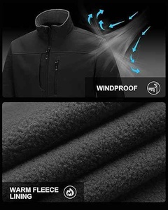 Chaqueta Softshell Personalizada para Hombre, Ligera, Impermeable, Transpirable, con Cuello Alto y Cremallera, para Exteriores, Talla Grande - Product Image 5