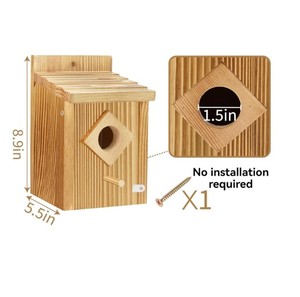 Hermosa Casa de pájaros de madera hecha a mano para jardín, patio trasero o porche, un hogar acogedor para amigos emplumados - Product Image 5