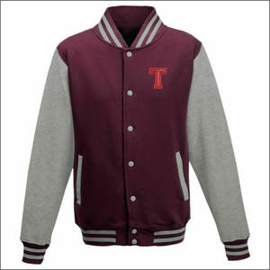 Chaqueta universitaria con capucha de lana de algodón de marca personalizada con logotipo bordado y cuello levantado, la última chaqueta de béisbol universitaria para hombre - Product Image 3