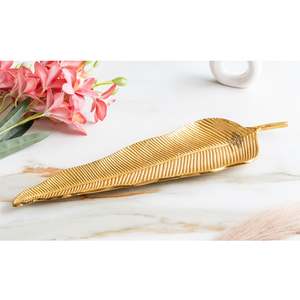 Plato de Latón Antiguo con Diseño de Hojas Bohemias de 51 cm, Acabado Mate con Patrón Vegetal - Product Image 2