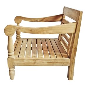 Fauteuil d'extérieur confortable en teck massif de qualité supérieure, design tropical, pour jardin, patio, terrasse, balcon, resort, détente - Product Image 5