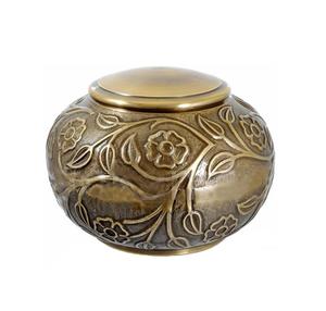 Urna de cubo de cremación de latón con incrustaciones de latón, urna de cenizas de recuerdo de latón de 302 pulgadas cúbicas para servicios funerarios - Product Image 5