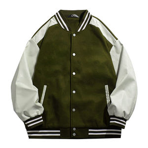 เสื้อแจ็กเก็ตบอมเบอร์ผ้าใบของผู้ชายเสื้อแจ็คเก็ตนักบอลผ้าแคนวาสสำหรับกีฬาฤดูหนาวสำหรับเล่นเบสบอลโชว์เสื้อแจ็กเก็ต - Product Image 6