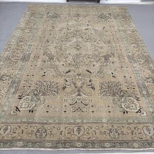 Rug, 9.3x12.6 ft Turkish Rug, <b>Brown</b> Moroccan Rug <b>Wool</b> - Product Image 1