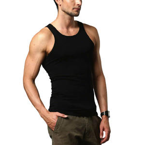 Wholesale High Quality <b>Men</b> Fitness <b>Vest</b> <b>Ribbed</b> Singlet Gym Outdoor Running Sports Plain Training Breathable <b>Men's</b> Tank Tops - Product Image 4