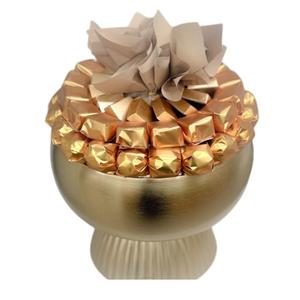 Bol et plateau de chocolat en métal doré élégant pour mariage et événements spéciaux Bol de service doré décoratif élégant prix d'usine - Product Image 1