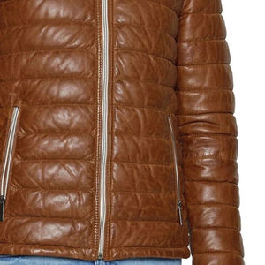 แจ็กเก็ตหนังปลาปักเป้าสำหรับผู้ชายสำหรับฤดูหนาวคอตั้งปักโลโก้ - Product Image 6