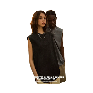 240gsm 100% algodón logotipo personalizado chaleco sin mangas camisetas sin mangas ropa de entrenamiento camiseta chaleco para hombres - Product Image 4