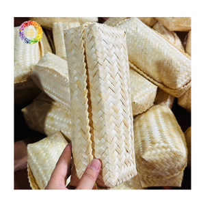 Boîte de rangement enroulable en bambou faite à la main, boîte de panier en bambou écologique pour décoration rustique, pique-nique, boîte à rideaux en bambou - Product Image 3