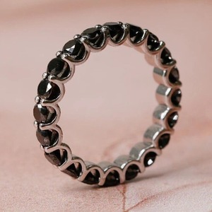 แหวนเพชรโมอิสสีดำเงินสเตอริง925เครื่องประดับแฟชั่นไม่ซ้ำใครสำหรับปรับแต่งได้ - Product Image 3