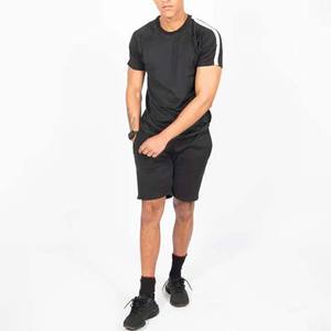 100% Polyester Cotton Slim Fit Short Sleeves Crew Neck Twinset T-Shirts and Shorts <b>Sets</b> New Arrival Top Quality - Product Image 4