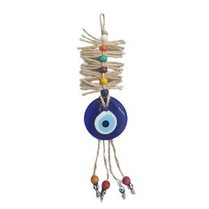 Evil Eye Macramé Ornement 24x5cm Nouveauté et décoration créative pour la maison - Product Image 1