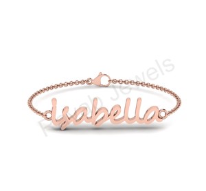 Última pulsera de plata esterlina pequeña carta de nombre personalizada elegante Amor de larga duración pequeña para hombres, mujeres, niños y niñas - Product Image 2