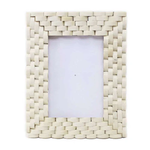 Marco de Fotos con Incrustaciones de Hueso Gris y Blanco y Vajilla Decorativa Hecha a Mano, Pieza de la Mejor Calidad - Product Image 1