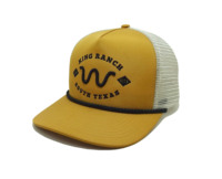 King Ranch Texas Coyote topi Trucker kuning topi Snapback anyaman kustom topi Promosi pabrik Vietnam