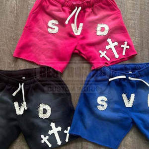 Pantalones cortos desgastados para hombre de algodón suave con detalles en bruto y acabado lavado para pantalones cortos desgastados para hombre de estilo urbano - Product Image 6